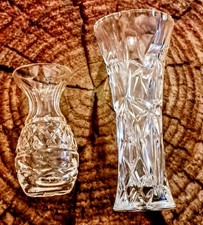 Lot of 2 Vintage Crystal Bud Vases - Waterfor...
