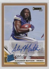 2019 Panini Donruss Rated Rookie Press Proof Bronze Alexander Mattison Auto 0a6