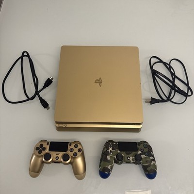 PlayStation 4 Slim Gold Limited Edition 1TB on fw12.00 w/ 2 controllers & cables