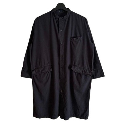 ISSEY MIYAKE Plantation Black Cotton Long Shirt Coat 90s Archive