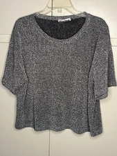 Shimmery Loose Lightweight Breathable Blouse Top Large Preowned Excellent