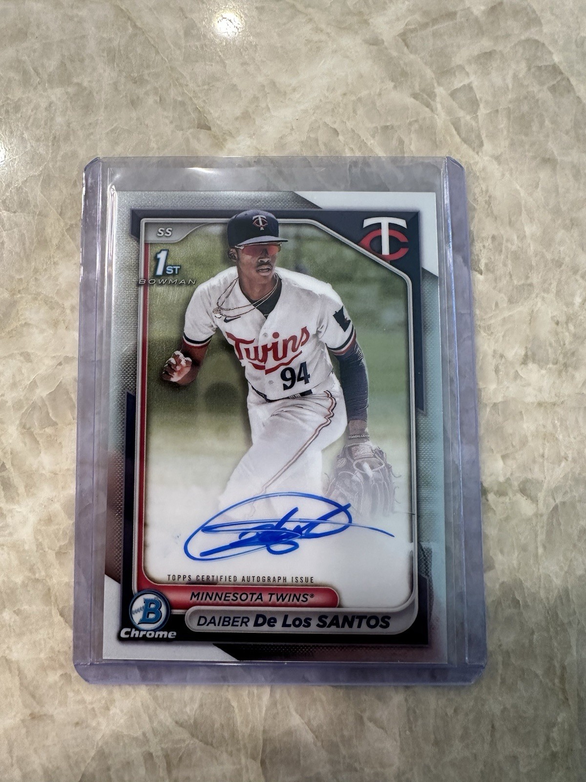 2024 Bowman Chrome Daiber De Los Santos Auto 1st #CPA-DD Minnesota Twins Card