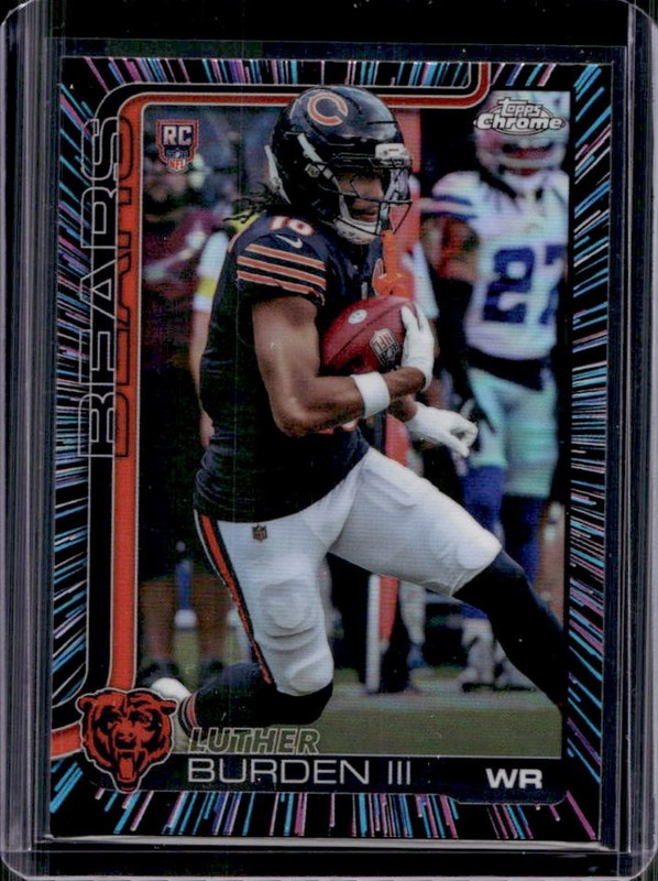 2025 Topps Chrome Luther Burden III Rookie RC Neon Pulse Refractor #334 Bears