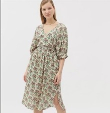 Nwt Urban Outfitters Joey Floral Wrap Midi Dress - Size Small Cottagecore