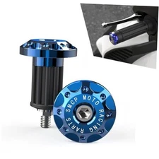 Motorcycle Bar End Plug, Aluminum Alloy Handlebar Grip End Caps for 2 PCS Blue