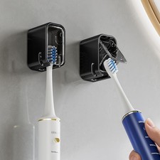 Toothbrush Holders for Bathroom, 2PCS Wall Mounted Single Slot with Cover