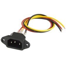 3 Pack AC 250V 10A IEC 320 C14 Panel Mount Plug Adapter Power Connector Socket