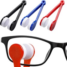 Portable Microfiber Sunglasses Cleaner Clip Black Blue Red , 3PCS Mini Eyeglass
