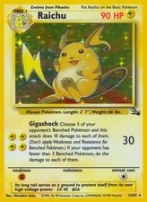 Raichu - 14/62 - Pokemon Fossil Unlimited Holo Rare Card WOTC NM on eBay