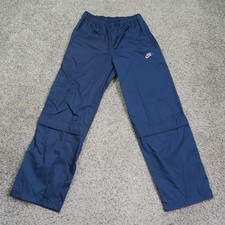 Vintage Nike Pants Mens Small Woven Track Windbreaker Ankle Zip 90s Y2K 28x31