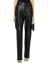 Leather Pants Women's Jeans Leggings Skinny Slim Fit High Waist Best New Black 6