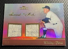 2011 Whitey Ford Yankees 1/1 Topps Tribute Red Parallel Dual Game Used Jersey WF