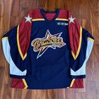Vintage ECHL Dayton Bombers CCM Hockey Jersey Size Large Navy