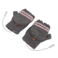 Half Fingerless Heated USB Double Sided Heated Winter Warm Full Finger