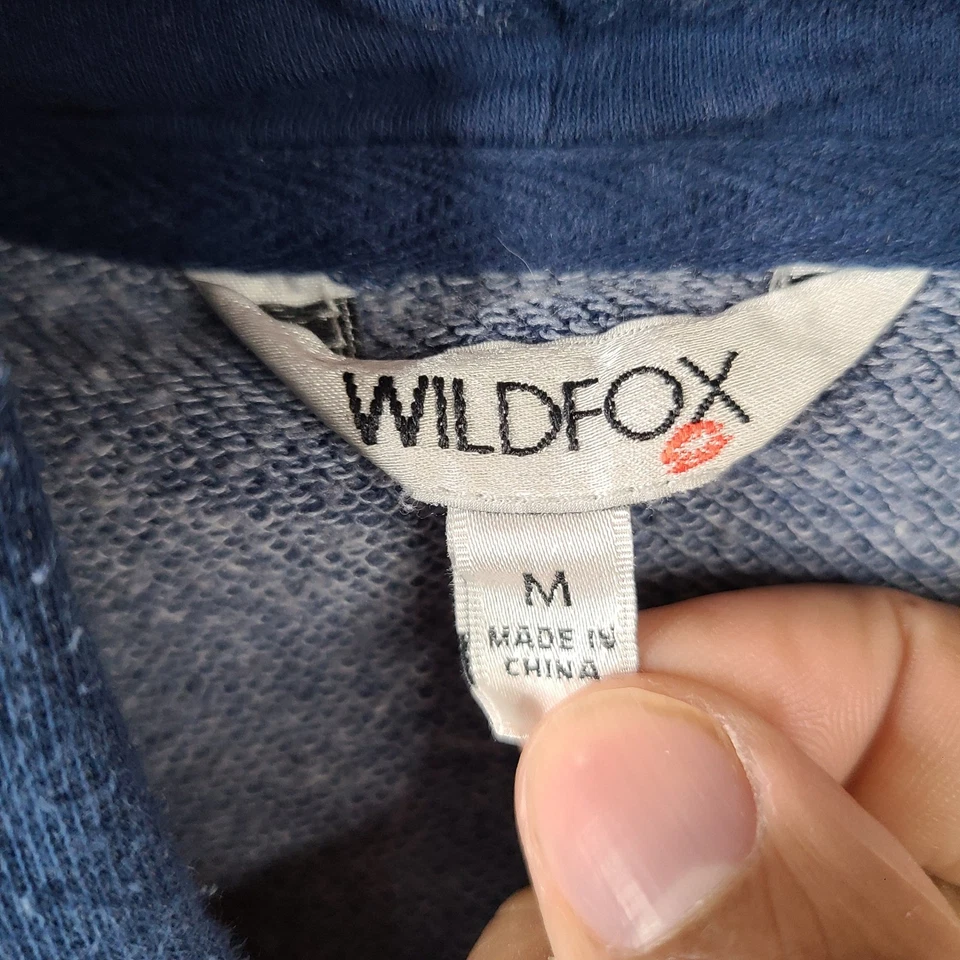 Sudadera con Capucha Wildfox Para Mujer Mediana Azul Rosa Tie Dye Pullover Sudadera Foto 4 de 4