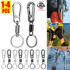 1-4 Retro Carabiner Shape Keychain, Metal Spring Keyring Holder Organizer Clips