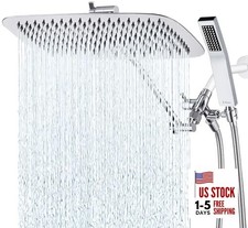 All Metal 16 Inch Dual Square Shower Head with 16 Inches Polished Chrome