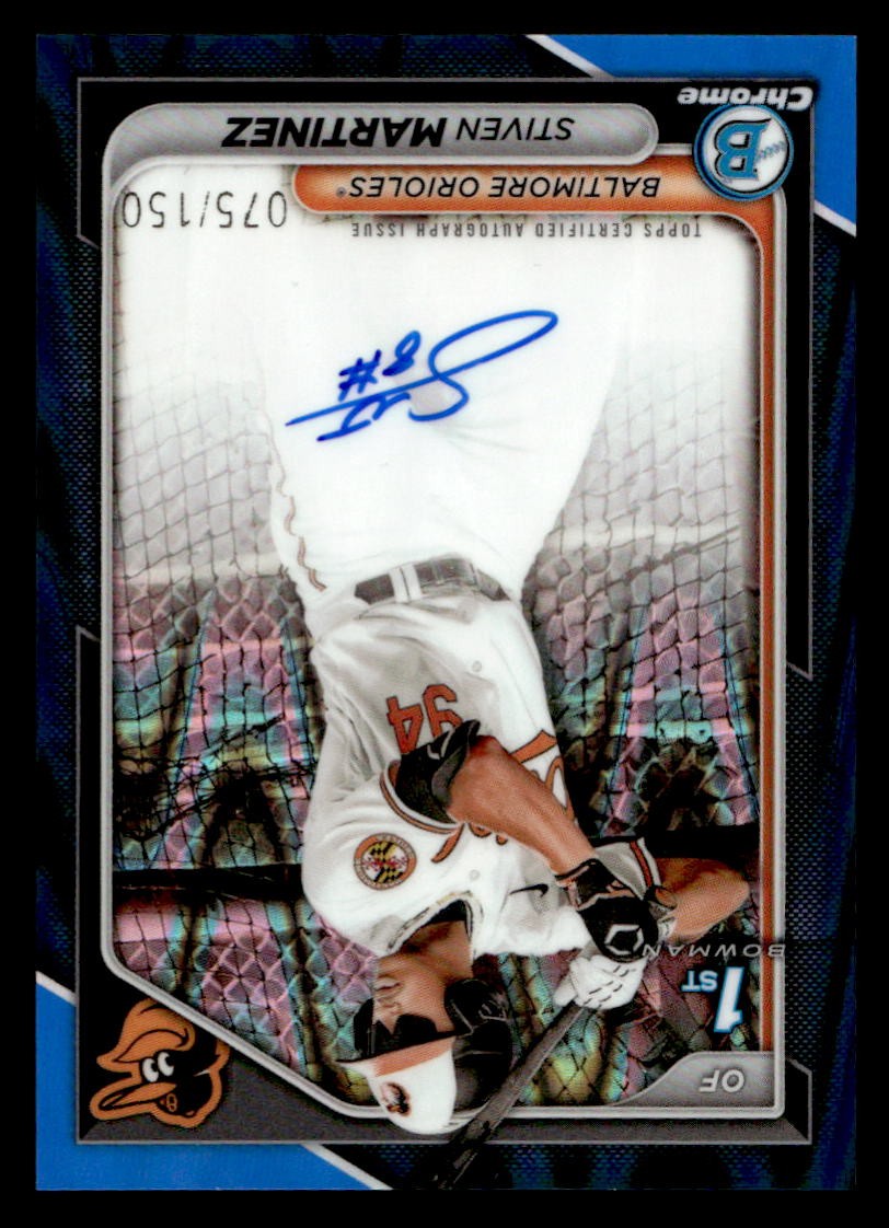 2024 Bowman Chrome #CPA-SM Stiven Martinez Prospects Auto Blue Raywave #/150