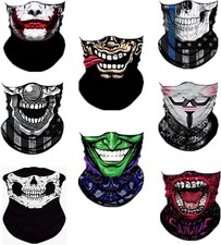 8PCS Scarves Bandanas Face Tube Black Headband, Motorcycle Multi Function Headwe