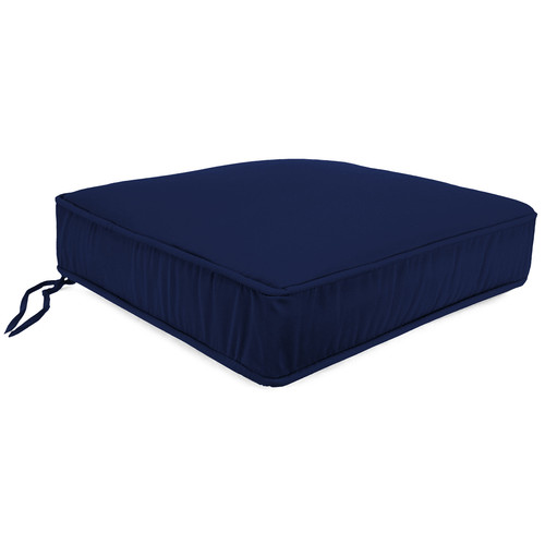 New Solid Outdoor Deep Seat Cushion with Ties and Welt 22.5" x 22.5", UV Treated