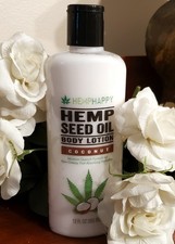 HEMP Seed Oil body lotion coconut moisture quench HEMPHAPPY 12oz BRAND NEW