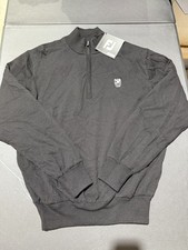 NWT MEN'S FOOTJOY 1/4 ZIP SWEATER, SIZE: M, COLOR: BLACK M9.19 