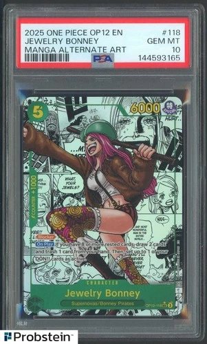 2025 One Piece OP12 EN Manga Alternate Art #118 Jewelry Bonney PSA 10 GEM MINT