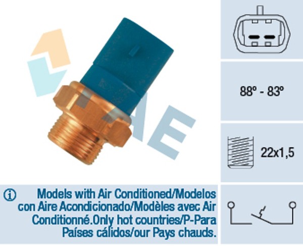 FAE Thermoschalter Temperaturschalter KüHlerlüFter 36260 FüR CC Astra Opel T92 2-image