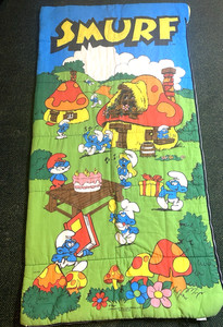 Vintage 1980's Smurf Birthday Party Sleeping Bag Child