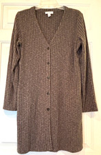 Susan Graver Cardigan Sweater Button Up Long Length Size S