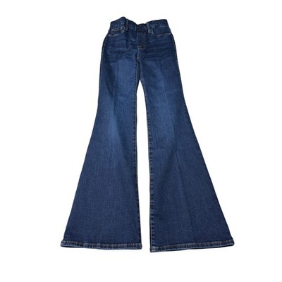NWT Good American Good Legs Flare Jeans Indigo491 Pull On Mid Womens 2/M W26 L33