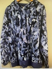Nike Men's Blue Camo Hoodie Sweatshirt Cotton Blend XXL
