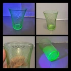 Uranium Green Glass Florentine Depression  Glass 4.25" Cup/Tumbler Single Cup