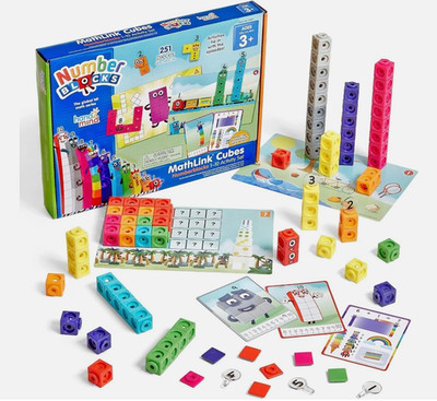 Mathlink Cubes Numberblocks 1-10 Activity Set, 30 Preschool Learning Activities,