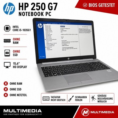 HP 250 G7 Notebook PC Intel Core i5-1035G1 BIOS getestet ohne RAM SSD #S411