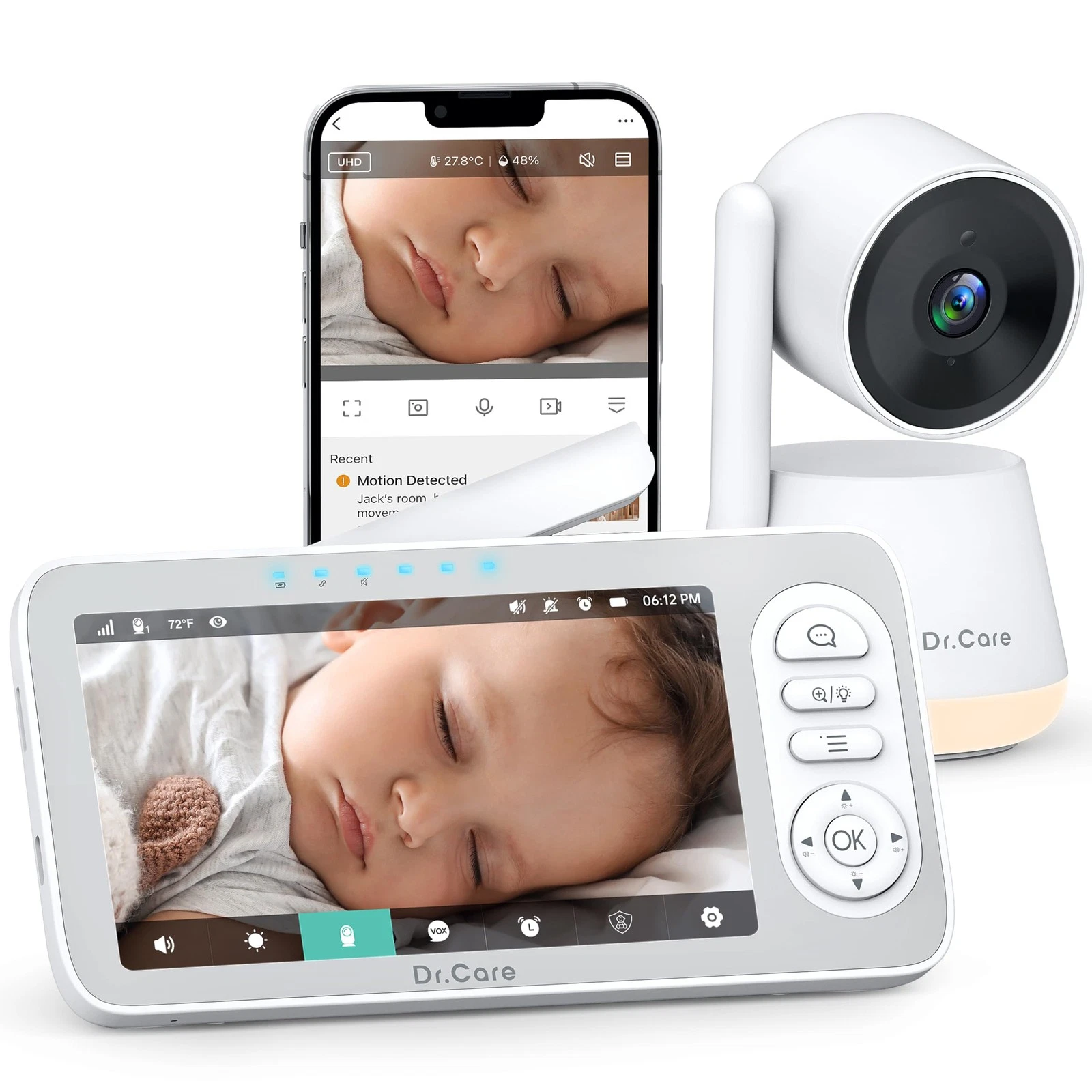LumiView Plus Smart WiFi Baby Monitor - 5.5" 1080P 5.5 inch, white