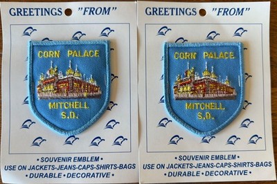 Lot of 2 Vintage Mitchell Corn Palace Patches South Dakota Travel Souvenir