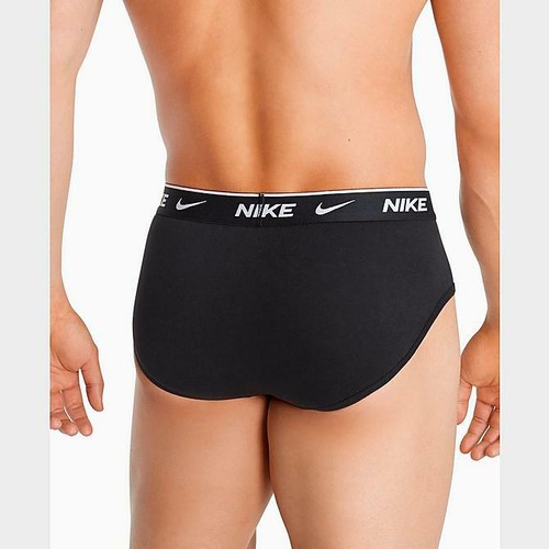 MEN'S NIKE UNDERWEAR EVERYDAY COTTON BRIEFS (3-PACK) Black white S M L xl - Picture 3 of 3