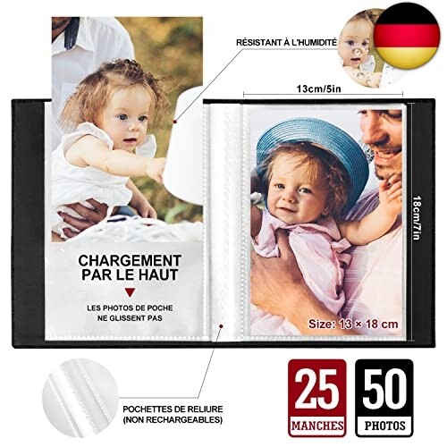 Lanpn Fotoalbum 13x18 cm 50 2 Packungen, Leinen Einstecken Einsteckalbum für - Bild 3 von 6