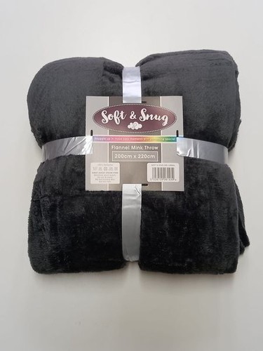 VICTORIA LONDON SOFT & SNUG FLANNEL MINK THROW King Size - Picture 5 of 11