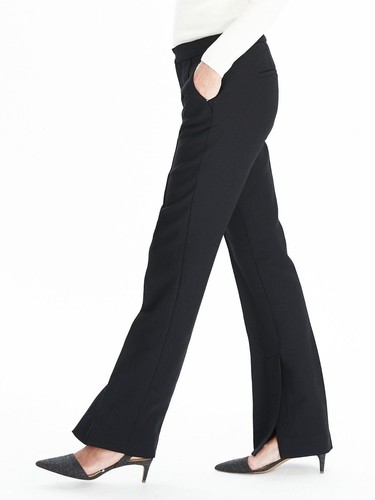 Neu mit Etikett Banana Republic Damen 110,50 $ Heritage geteilte Schlaghose schwarz Größe 0 - Bild 2 von 3