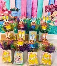 1 Vintage Miniature Girl Bunny Elf Cupcake Pick With Ears & Gift Bag Your Choice