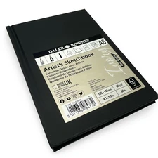 Daler Rowney Artist's Sketchbook - Ivory Soft - A6 - 78 Pages - Black Cover