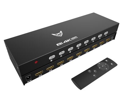 HDMI Switch Box - 8 in 1 Out HDMI Switch with Remote 4K 8 Port HDMI Switch ...