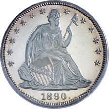 1890 Seated Liberty Half Dollar Certified PCGS PR64DCAM CAC Silver Proof PQ