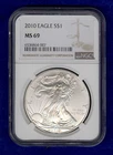2010 American Silver Eagle NGC MS69 FREE SHIPPING  #24