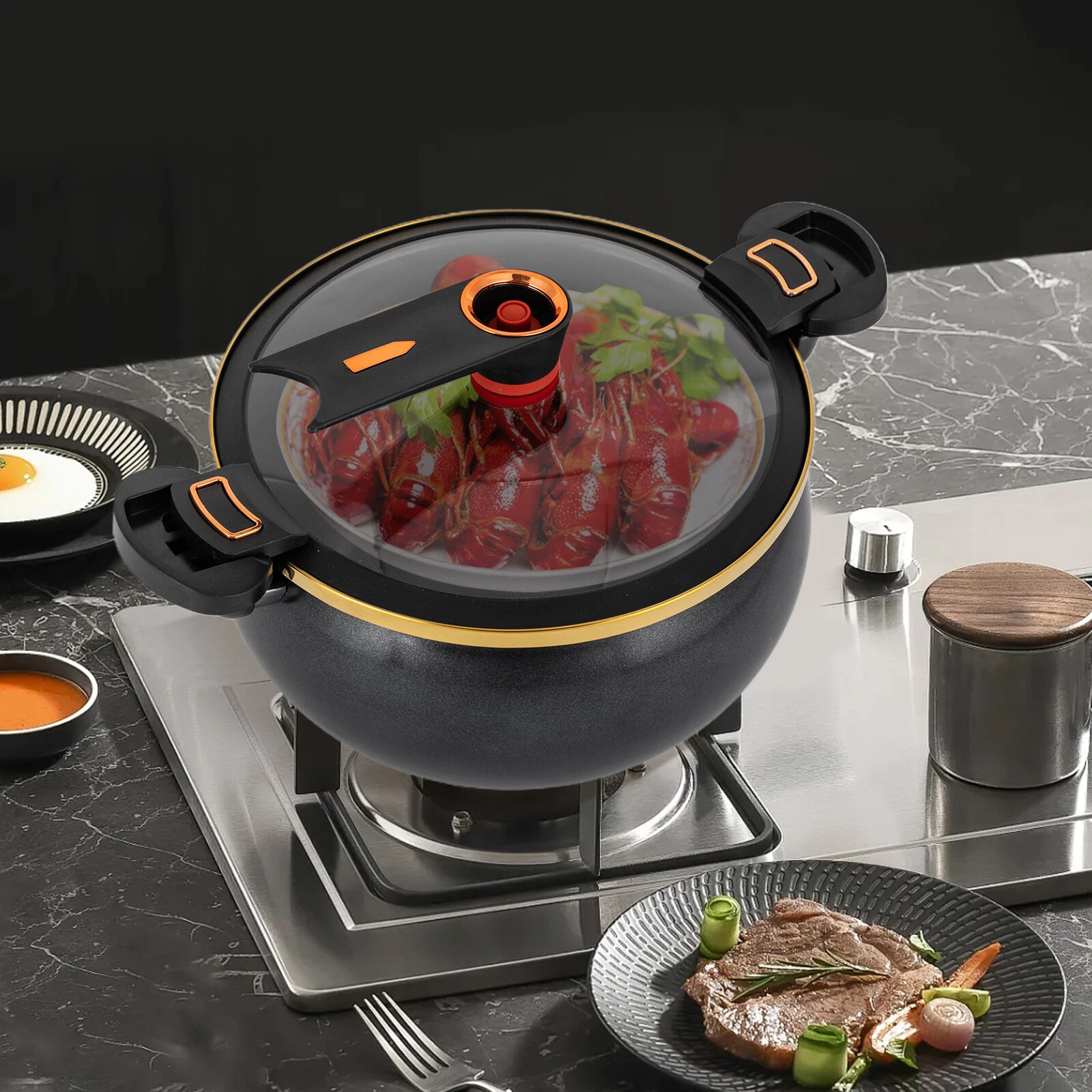 8l/8.45qt Micro Pressure Cooker For Home Restaurant Pressure Cooker W/Visual Lid