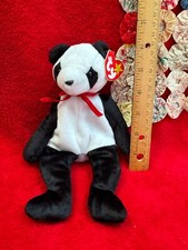 Ty Beanie Baby Original 1998 Panda Bear Fortune w Heart  Butt Tag