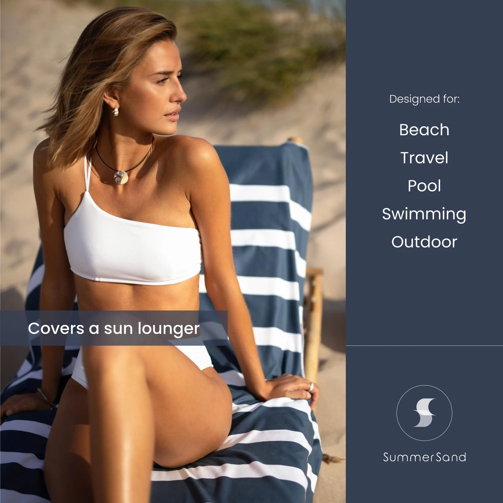 SummerSand Microfiber Beach Towel Extra Large 79 x 39.5 in - Quick Dry Sand F...