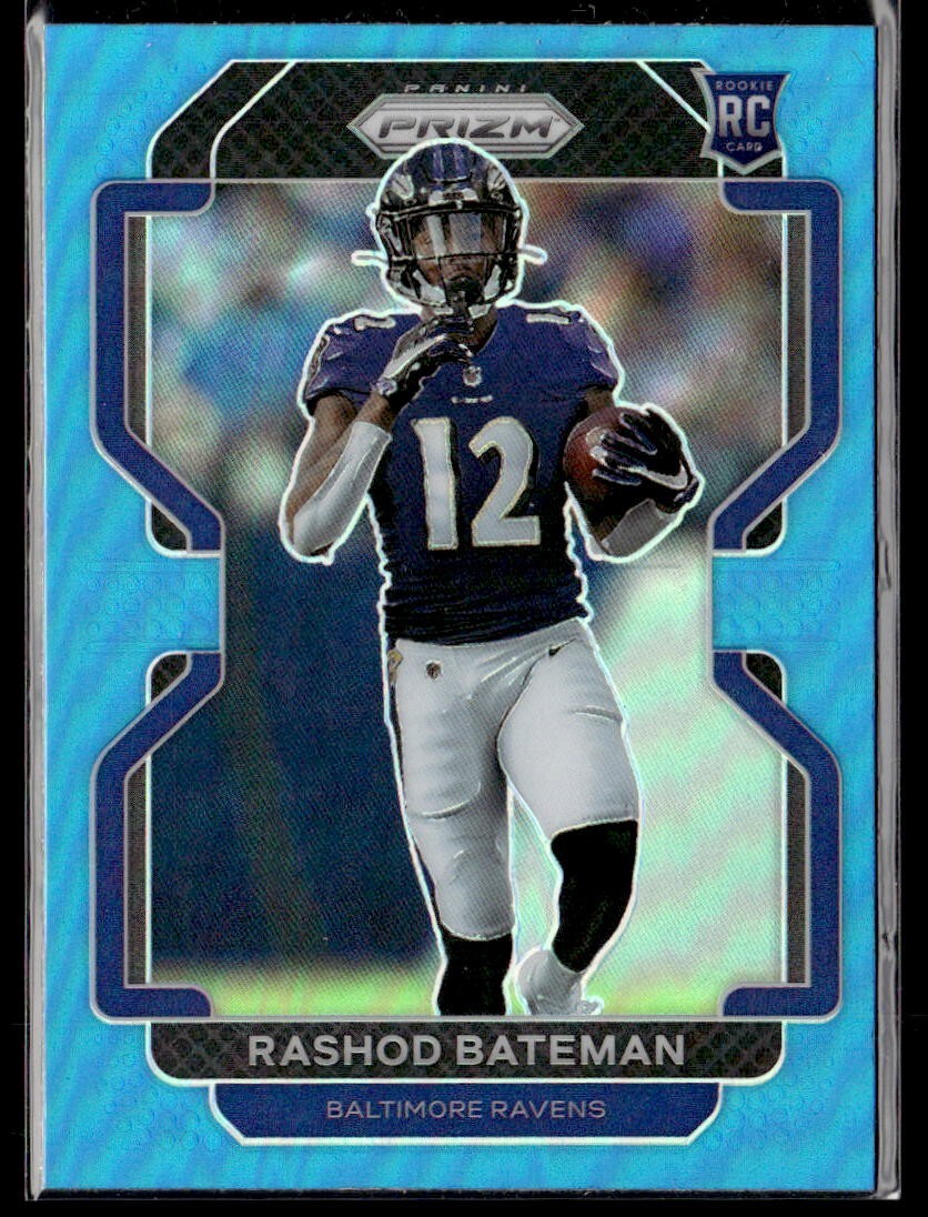 2021 Panini Prizm RASHOD BATEMAN Light Blue Prizm RC #340 Baltimore Ravens